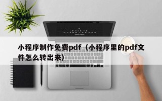 儋州小程序制作免费pdf（小程序里的pdf文件怎么转出来）